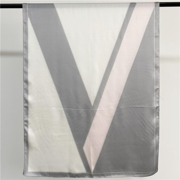 Silk Silk Scarf Women'S Spring, Summer, Autumn And Winter Georgi Satin Mulberry Silk V-Shaped Scarf Shawl Dual-Purpose Manufacturer Elegant