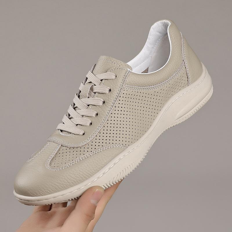 

The first layer of cowhide summer new men s sandals leather hollow breathable men s casual leather shoes versatile men s shoes shoes 38 standard leather shoe size