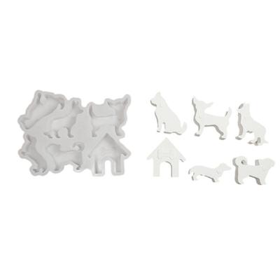 Dog Family Statue Silicone Molds for Candle Soap Making Dog House Family of Dog Silicone Candle Molds for Epoxy Resin