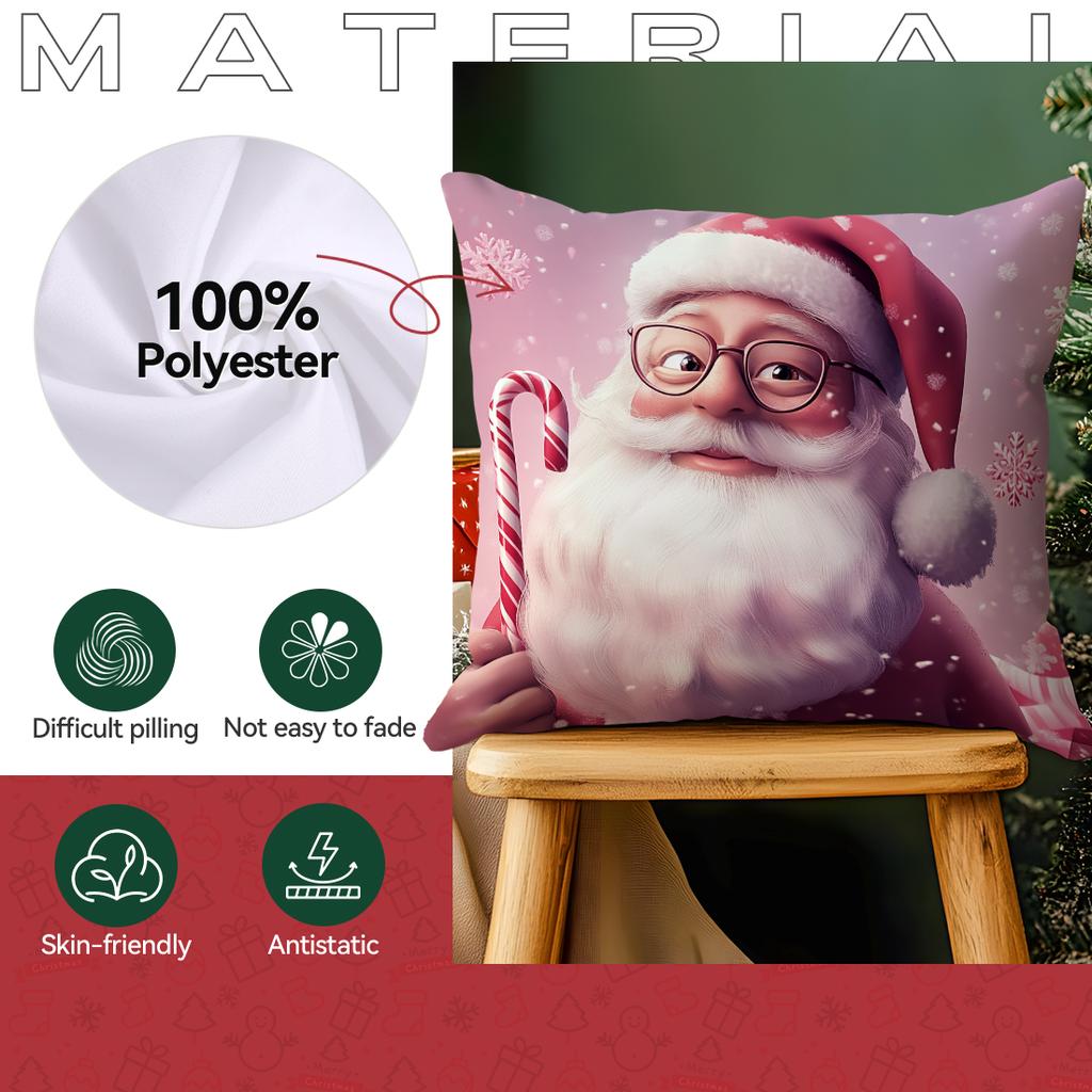 Modern Pink Christmas Pillowcase Bedroom Sofa Cushion Cover 100% Polyester Living Room Cushion Pillowcase Home Decor