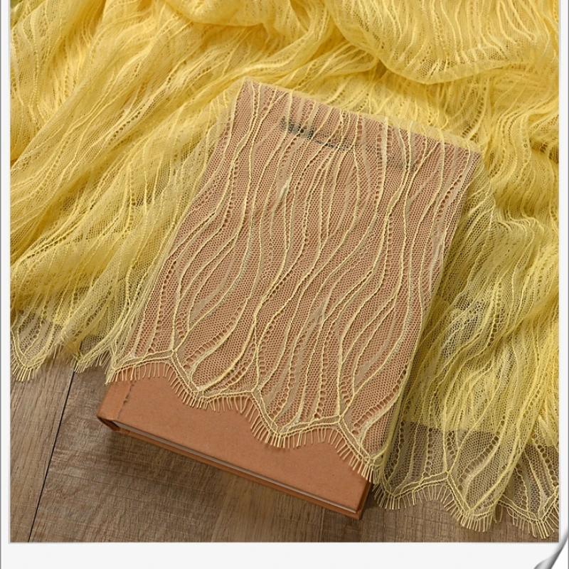 1.5x3Meters/Piece Wedding Lace Thin And Soft Wave Pattern Eyelash Lace Fabric DIY Sewing Handmade Wedding Dress Lace Material