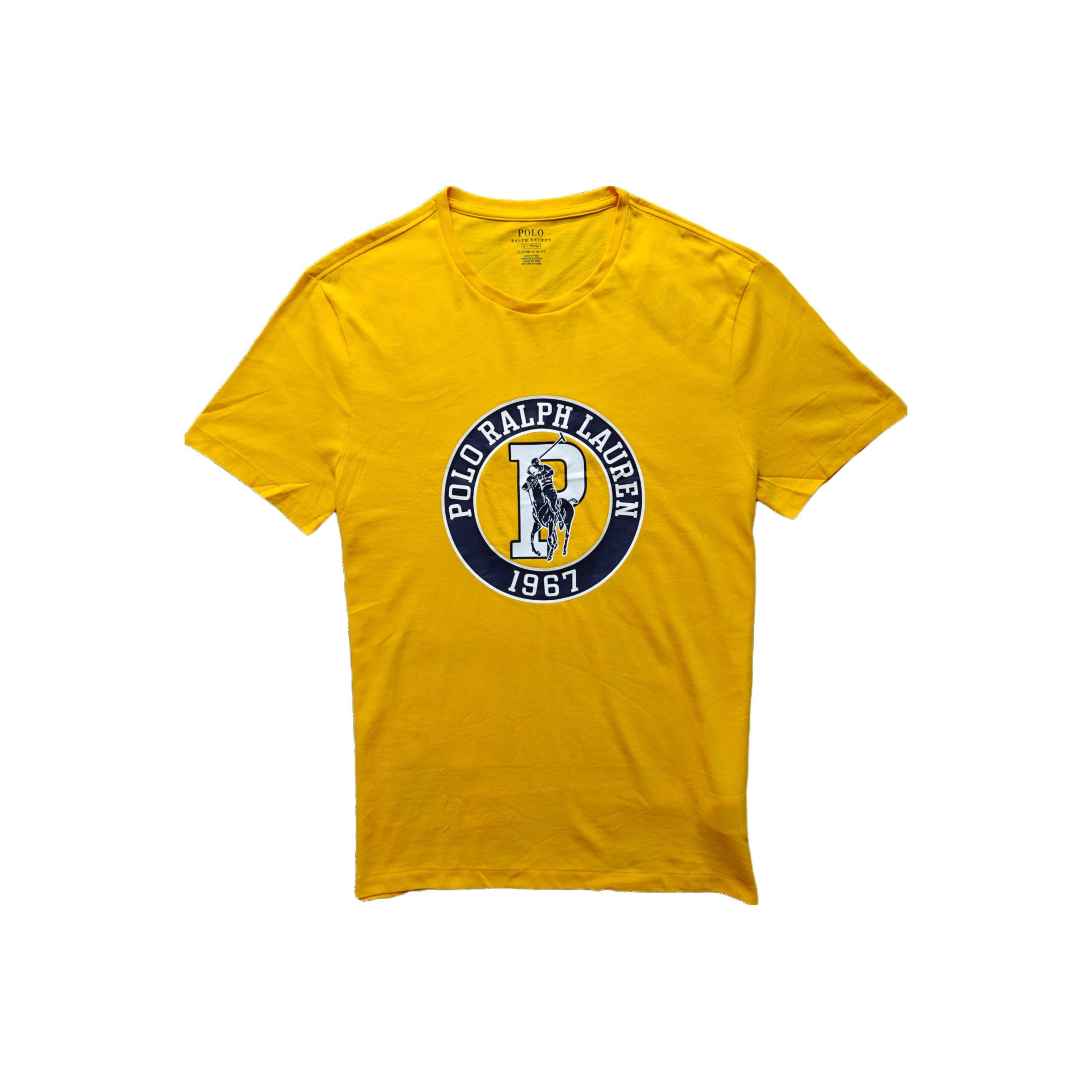 

Polo Ralph Lauren Letter Print Crew Neck Short Sleeve T-Shirt Men Tops Yellow 710796095-002 S