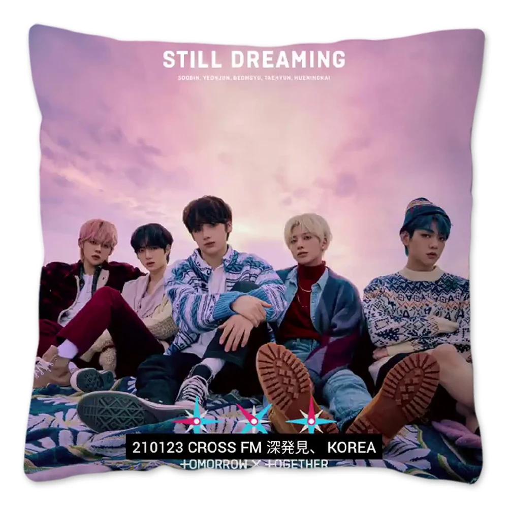 Koreanischer Kpop TXT Kissenbezug, wiederverwendbarer Kissenbezug für Sofa, Wohnzimmer, Harajuku Housses De Coussin