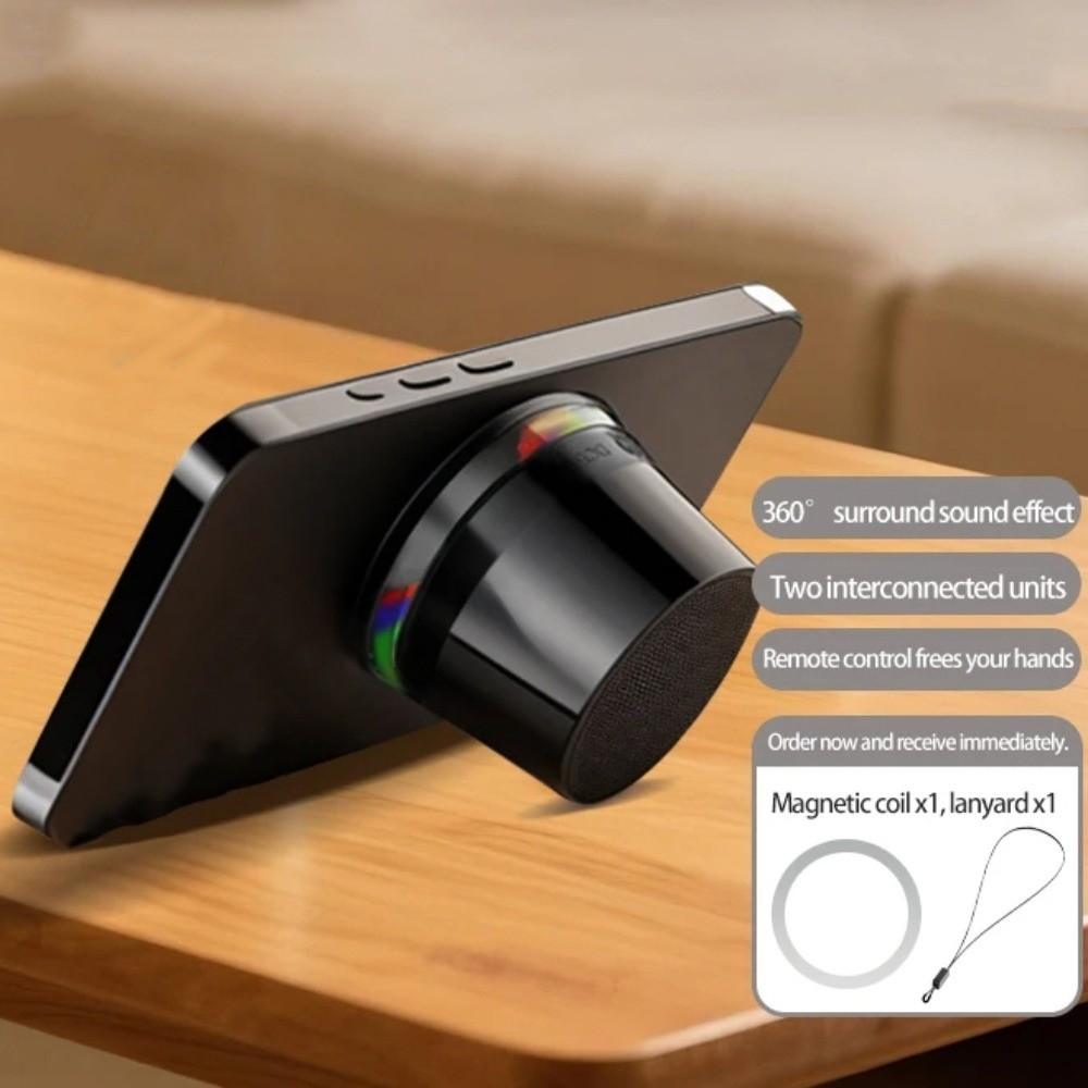 Bluetooth 5.3 Magnetic Mini Speaker Anti Lost Portable Sound Box RGB Light Speaker  Home Party