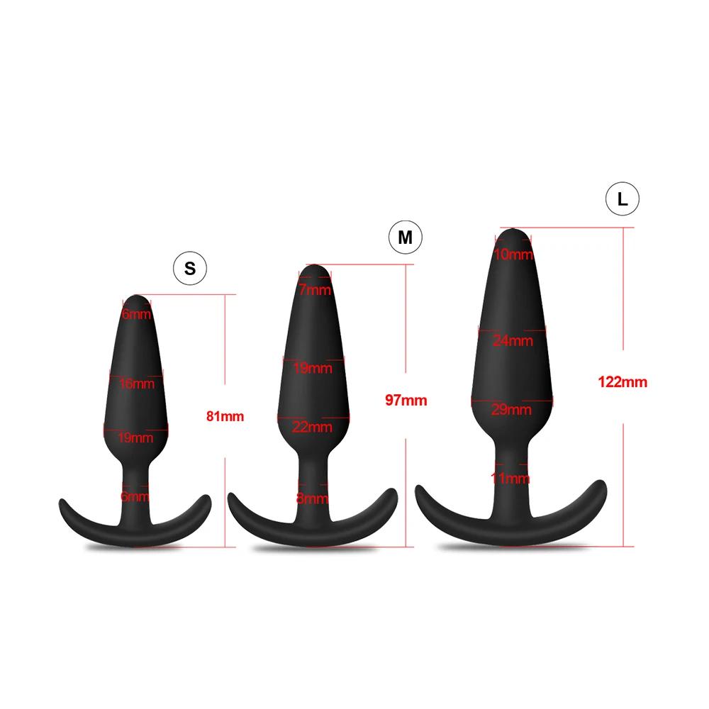 4pcs/set Beginner Butt Plug for Men Silicone Anal Plug Prostate Massager Bullet Vibrator Adult Goods Sex Toy for Men Women Gay