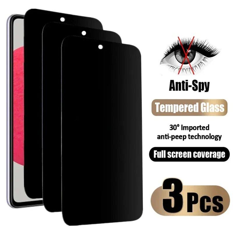 3PCSProtetor de tela de privacidade para xiaomi redmi note 12s 13 12 11 9 8 10 pro vidro temperado anti-espião para poco x6 m6 pro redmi 13c 12c