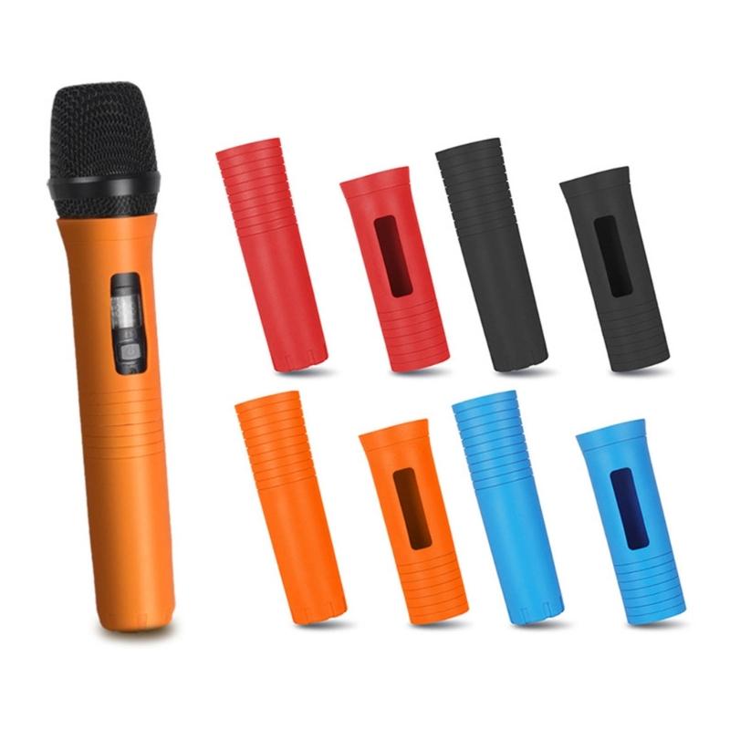 Cordless Handheld Microphone Protective Sleeve with Sponge Foam Microphone Windscreen Rubber Microphone Protective Sleeve Holder for Show KTV