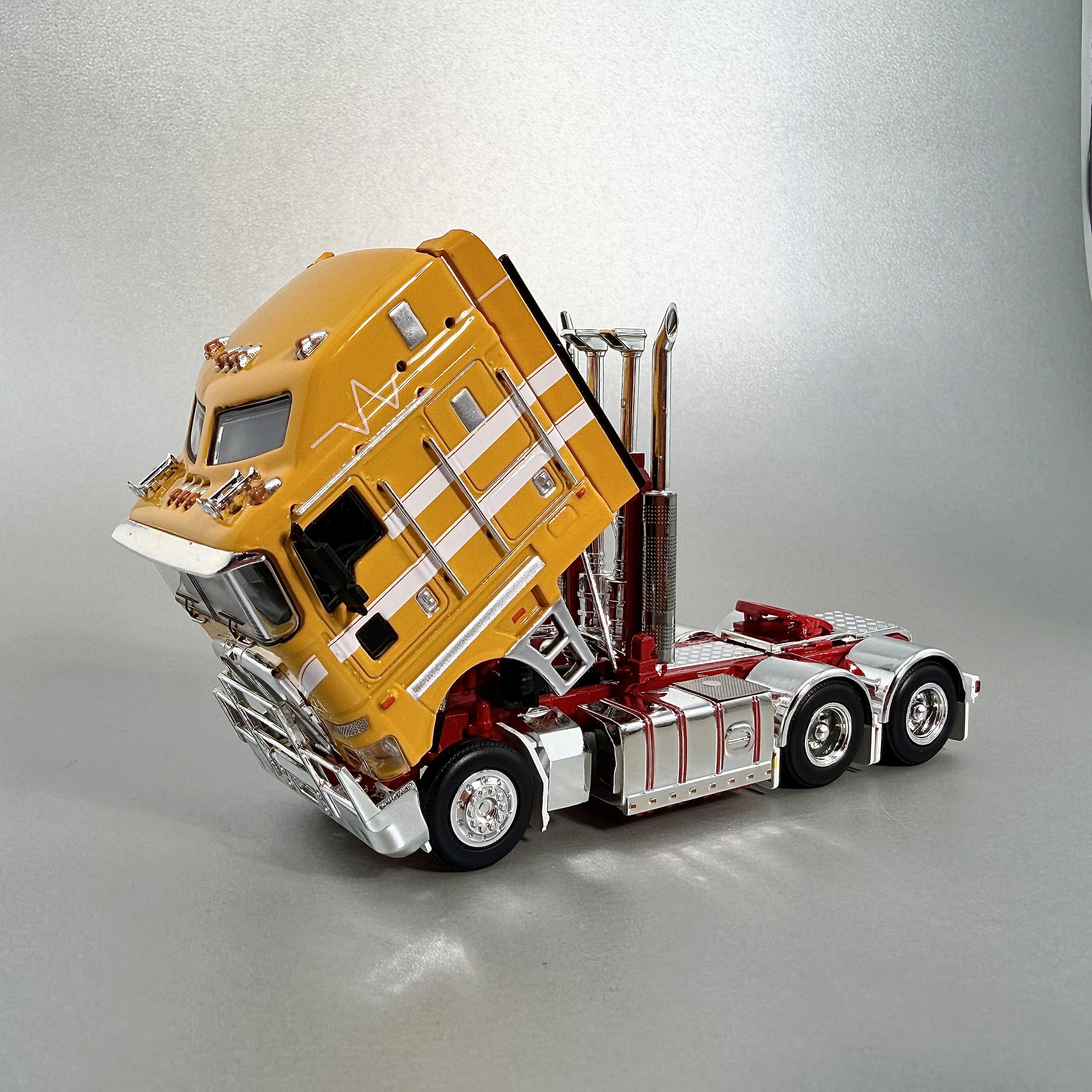 

MJ Лита Алюмінієва 1:64 Австралія Тягач Головний тягач Kenworth K200 Тягач Транспортер Транспортний засіб Модель вантажівки Металева іграшка жовтий