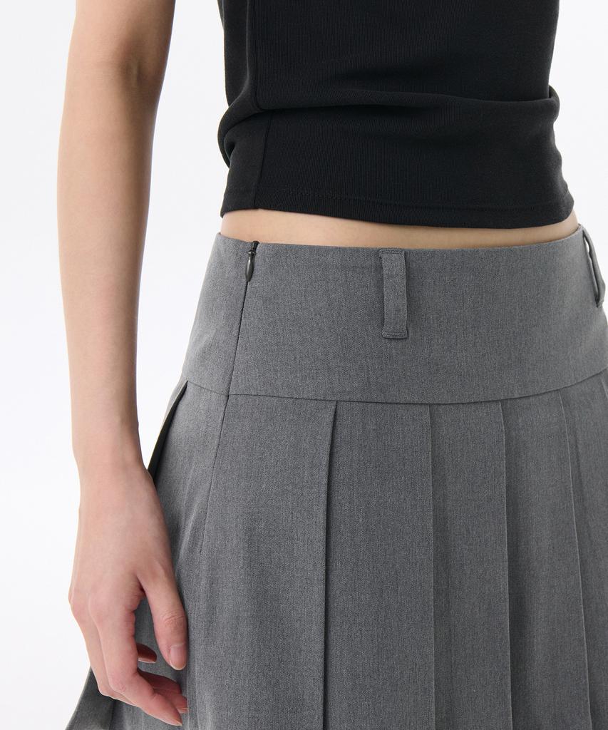 Musinsa Standard Woman Women'S Low-Rise Pleated Mini Scotts [Melange Grey]