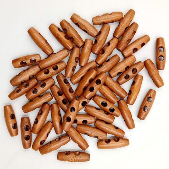 50 Stück Vintage Holzknöpfe Säule Zwei Löcher Nähen Scrapbooking Basteln