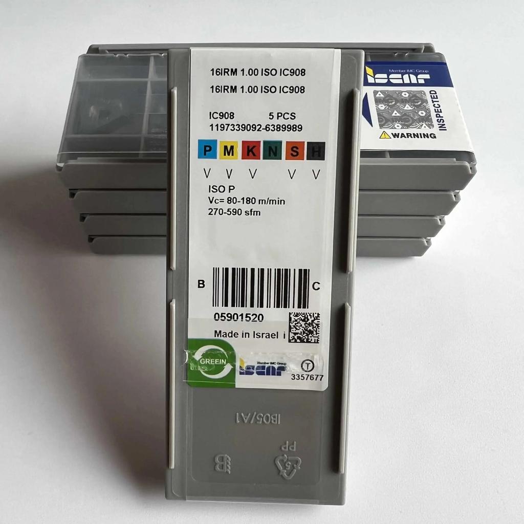 ISCAR / 16IRM1.00ISO IC908 /Industrial indexable carbide inserts 10 Pcs
