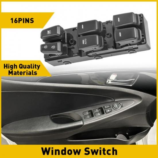 Fits 2011-2015 Hyundai Sonata Power Master Front Window Side Black Switch Driver