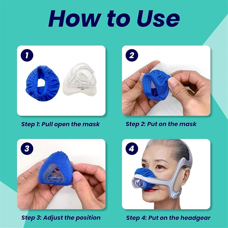 6/10 Stück Wiederverwendbare CPAP-Nasenmasken-Einlagen für N20, CPAP-Maskenbezüge aus atmungsaktivem Stoff