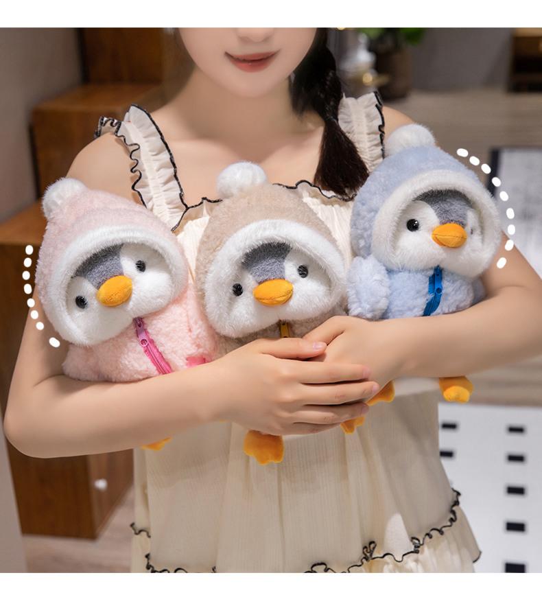 Penguin Brother & Sister Bib Plush Toy - Kid's Comfort Doll & Gift Pillow