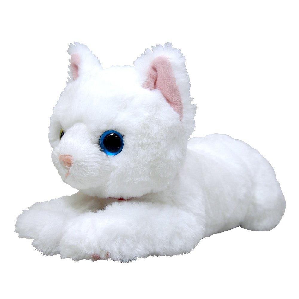 

Stuffed Cat White Odd Eye S Size Realistic Fluffy Touch Soothing Interior Gift Present Present Toy Animal Animal
