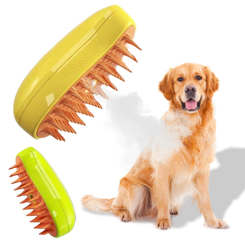

Electric Cat Grooming Brush with Spray Cat Shedding Comb 3 In 1 Floating Hair Brush USB Charging for Tangled Loose Hair зелёный