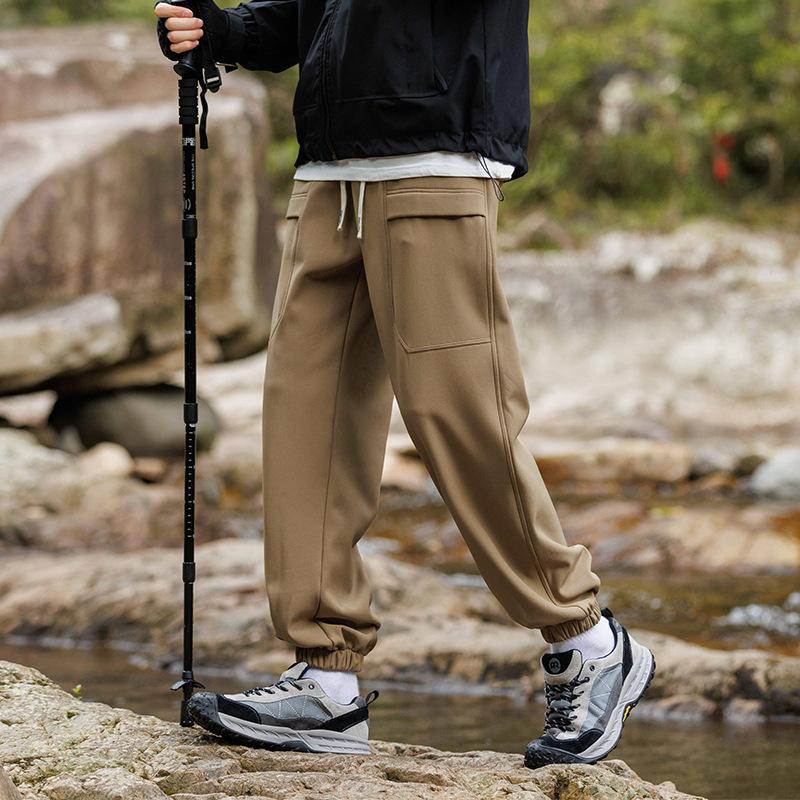 Pants for Men's Autumn and Winter New Style for Men and Women's Outdoor Plus Velvet Thickened Warm Work Clothes Casual Functional Sports Pants