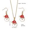 Stainless Steel Christmas Earrings & Necklace Set: Bells, Snowflakes, Santa, Tree, Candy Cane for Women