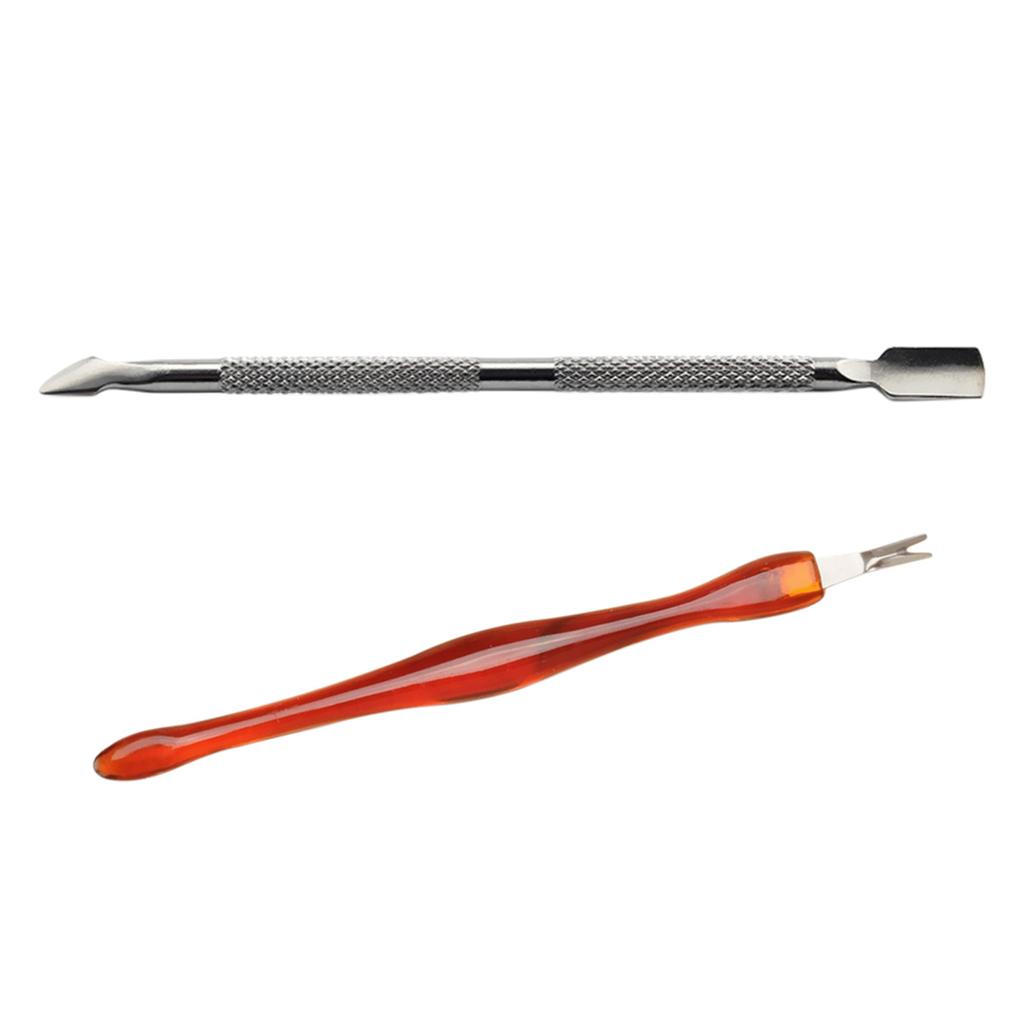 2PCS Double Head Nail Tool Cuticle Manicure Pedicure Nail Cleaner Cuticle Pusher Dead Skin Remover Nail Pusher Trimmer Art Tools