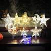 15cm/21cm Twinkling Christmas Tree Topper: Glowing Warm & Colorful Transparent Star with Light