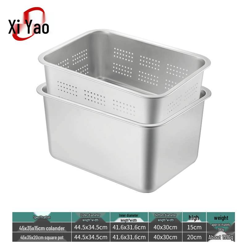 Juego de Lavabo Rectangular Profundo de Acero Inoxidable 304 Xiyao