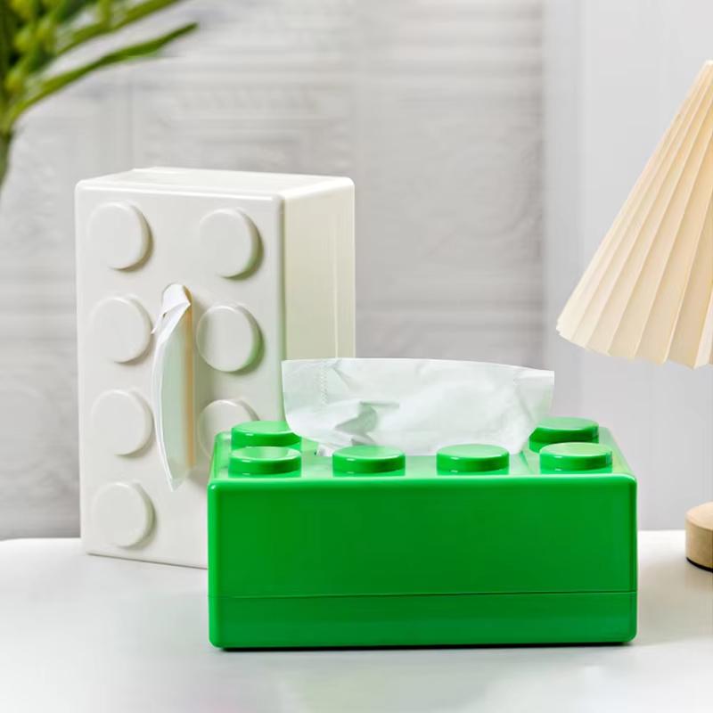 1 Stück Kreative Cartoon Baustein Taschentuchbox Multifunktionales Haushalts-Serviettenaufbewahrungswerkzeug Wohnzimmer Schreibtisch Handtuchboxen