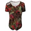 Women's Short Sleeve Tunic Loose Tops Casual Plus Size Tops Pleated Tunic Button Casual Summer Floral Tie Tops For Women