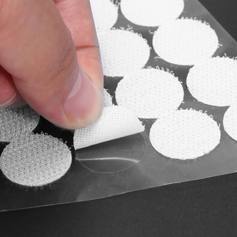 1000 Pairs Double-sided Adhesive Fastener Tape Hooks Loops Disks White 10/15/20mm Disc Adhesive Strong Glue Magic Sticker