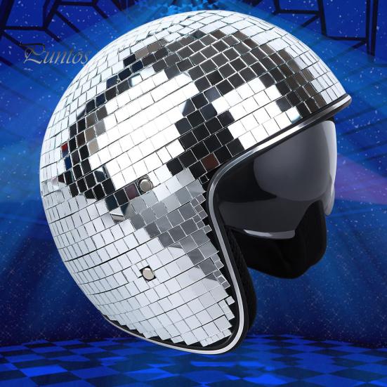 Přilba s disco koulí Stahovací kšilt Nastavitelný řemínek pod bradou Třpytivé Zrcátko Klobouk s disco koulí Reflexní Dospělí Party Dekorativní Disco Tiles Helma
