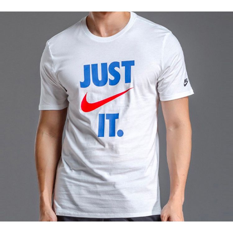 Nike Sportswear Letter Print Crew Neck T-Shirt Men Tops White AQ5195-100