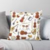 Music Instrument Classical Orchestra Square Pillowcase Polyester Linen Velvet Pattern Throw Pillow Case Home Cushion Cover
