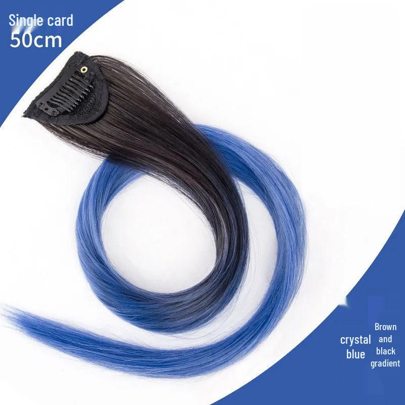 Gradient Ear-Hanging Highlight Hair Extensions - Dopamine Style, Internet Celebrity Inspired, Seamless Natural-Looking Colored Hair Pieces