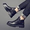 Fashion Comfortable High Top Shoes Fashionable Metal Buckle Ankle Boots Sneakers Casual Leather Male Chelsea Boots Business Mens Botas