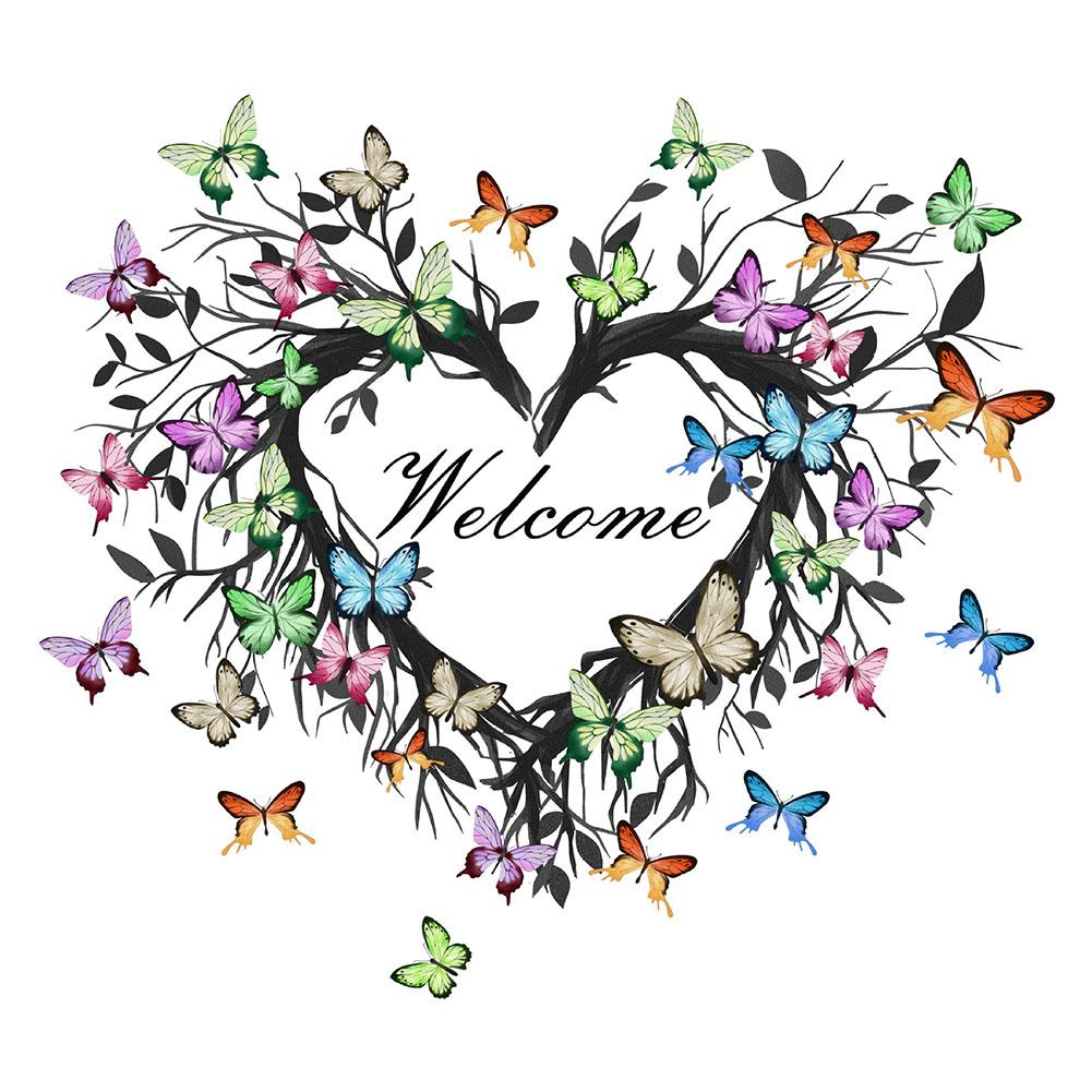 

Decorative Butterfly Garland Wall Decal with English Welcome Love Text PVC Material for Doors and Smooth Surfaces 30cm x 30cm China Mainland