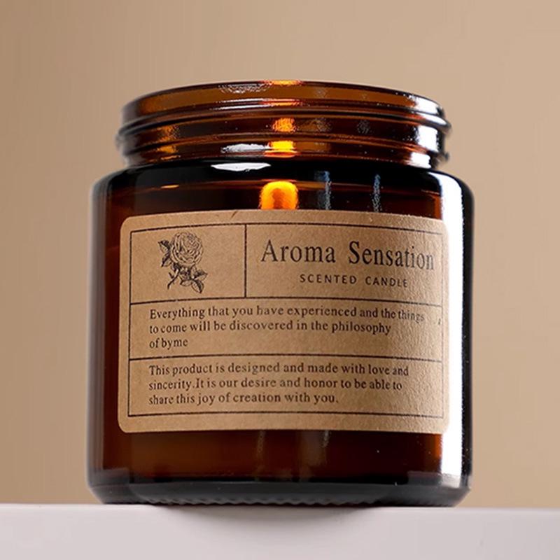 

Янтарная стеклянная банка ароматическая свеча: Бездымный Аромат Эфирных Масел и Благовония с Подарком Роза Mist Forest