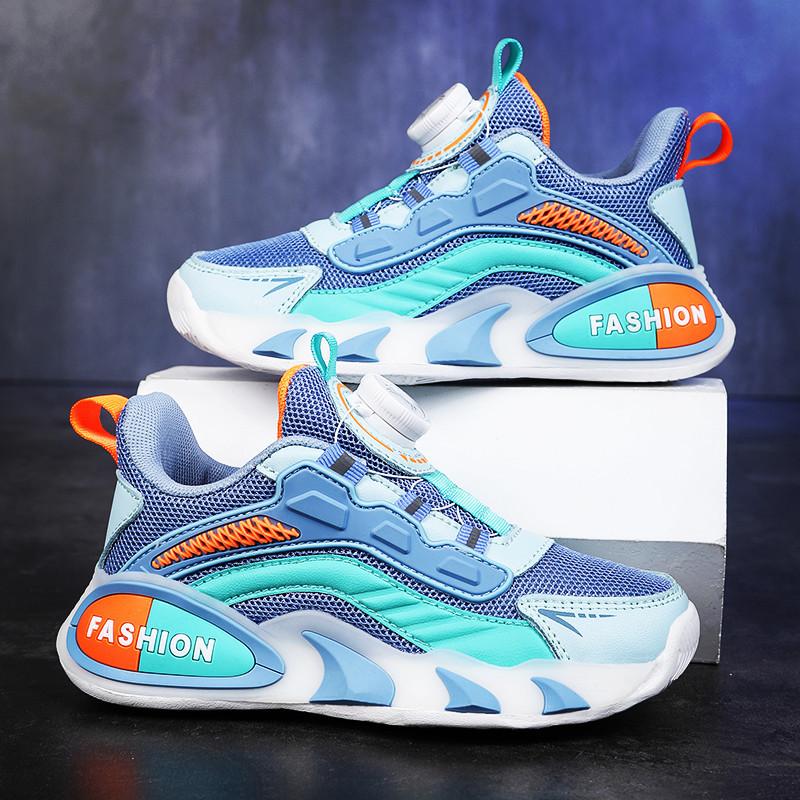 Classmates Sneakers Running Shoes Button Shoes Boys and Girls Middle-aged and Older Children Spring, Summer and Autumn Cute Casual Walking Light