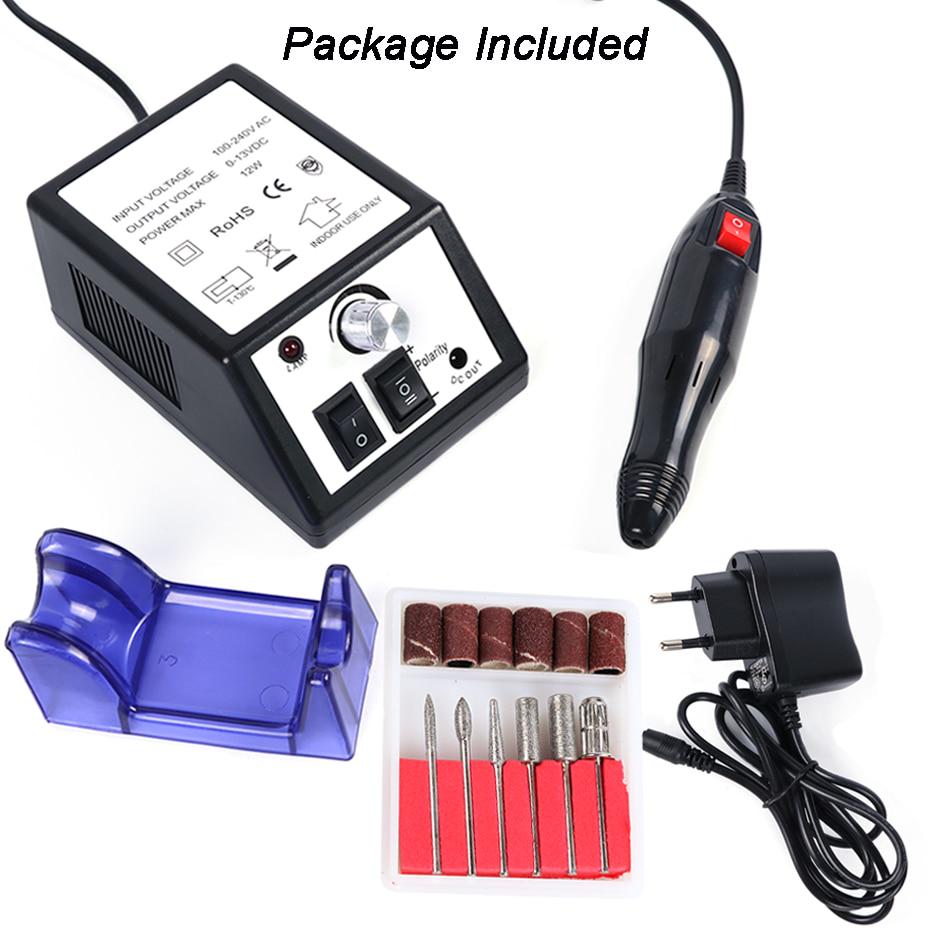 20000RPM Black Electric Nail Drill Machine Set For Professional Manicure Pedicure Nail File Equipment Nail Art Tools Kit SA885-1