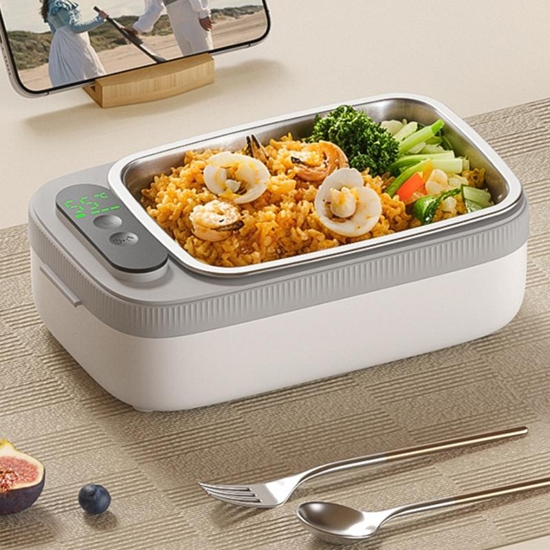 Rechargeable Nonrust Steel Lunch Box With Heating Accent Heats Food In 10 Minutes Without Water Food Container