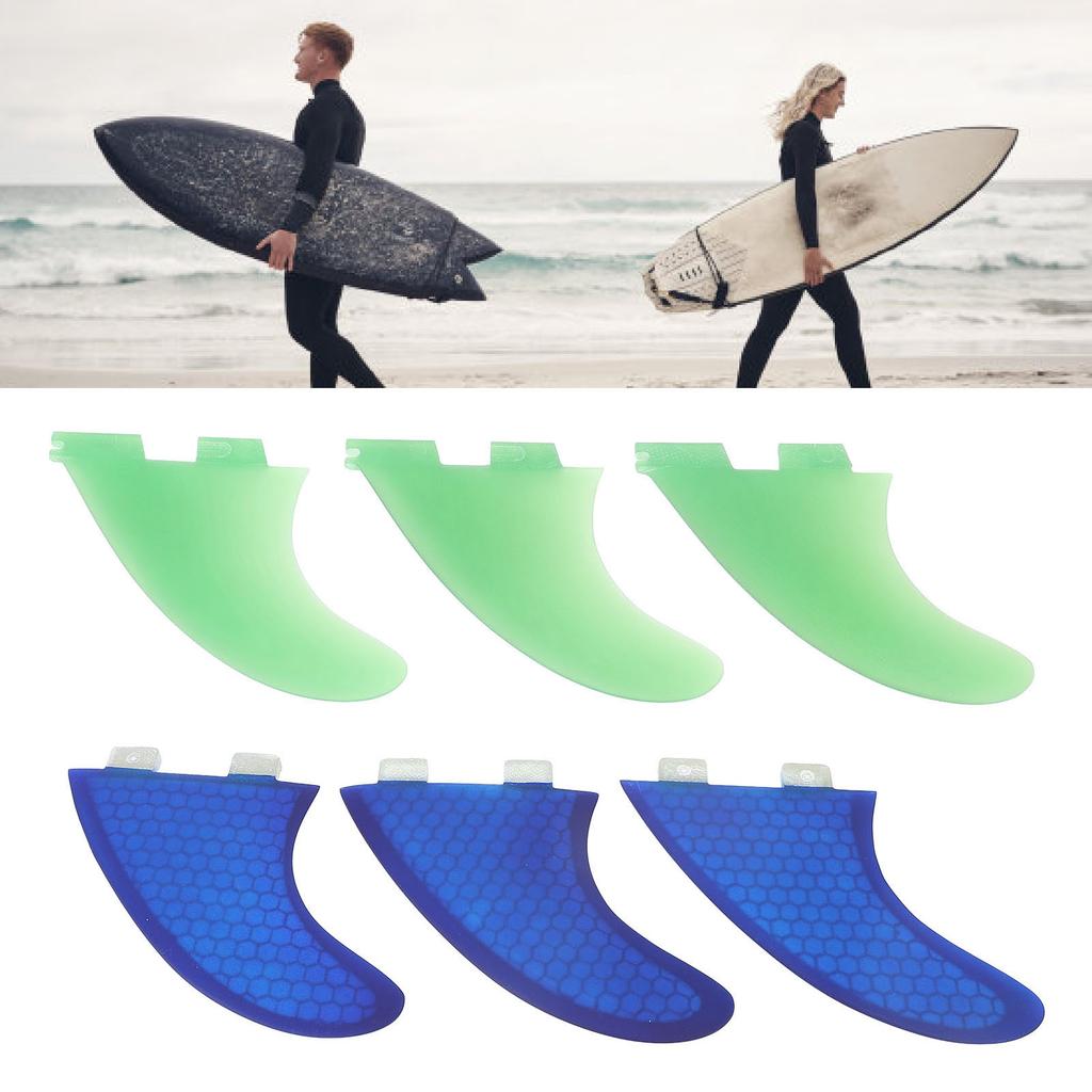 3PCS Surfboard Thruster Fins Fiberglass Fishtail Surfboard Fin Replacement for FCS1
