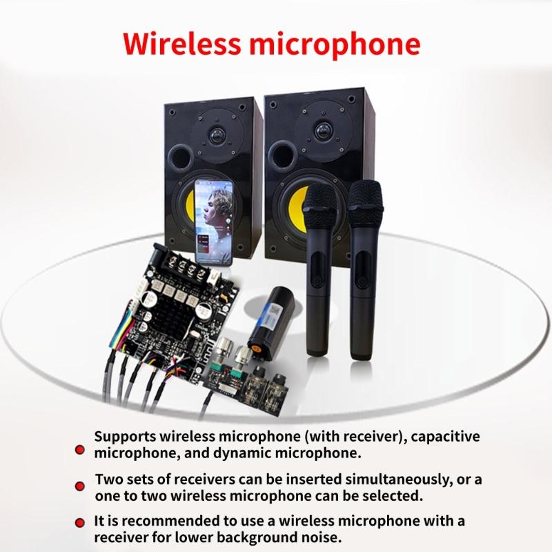 2.0Channel 50W+50W Power Amplifier Board Wirelessly Microphone and Sound Module