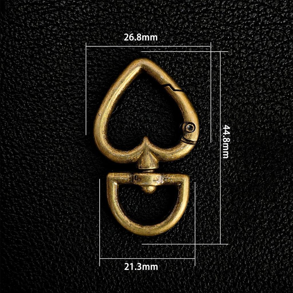 Versatile White Heart Zinc Alloy Keychain Connector with Irregular Shape and Spring Clasp