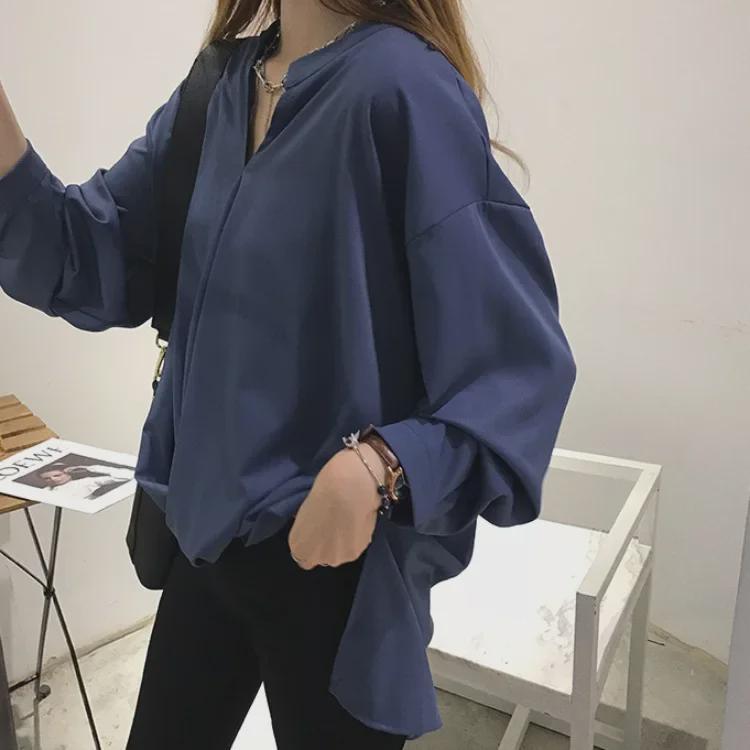 2025 Frühling & Herbst Damen Chiffon Langarm Locker geschnittenes Hemd