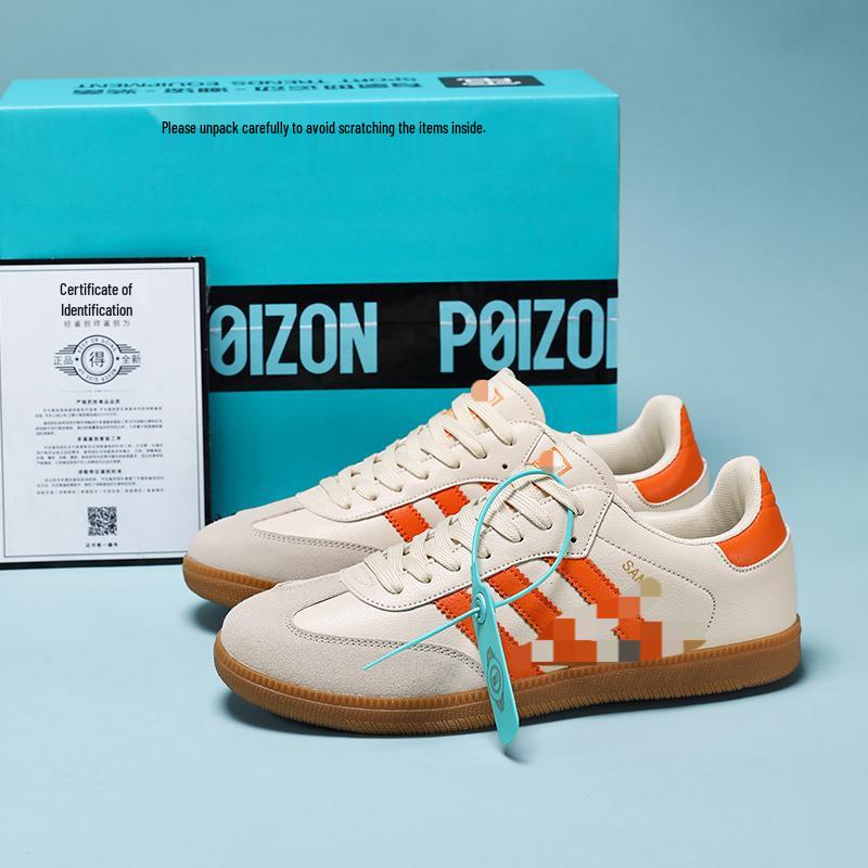 De Xun Pánské a dámské všestranné ležérní tenisky s plochou podrážkou Forrest Gump - Pár styl s designem tří pruhů Samba