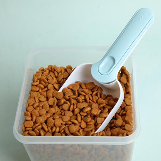 Dog Food Shovel Ergonomic Design Large Capacity ABS Sealing Bag Clip Pet Food