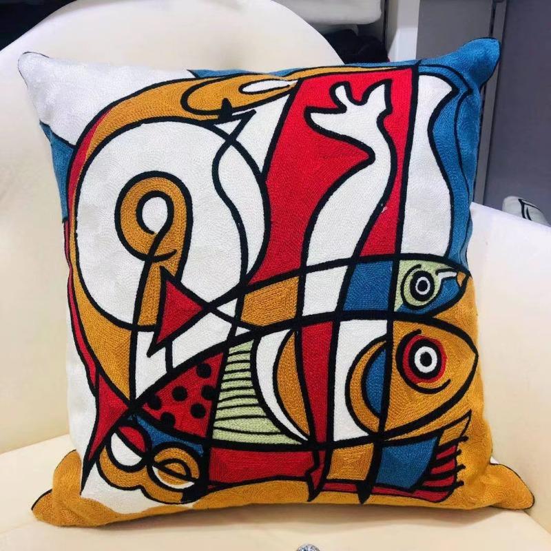 High Quality Picasso Abstract Cotton Pillow Cover Canvas Single-Sided Sofa Embroidery Cushion Cover For Living Room Home Decor