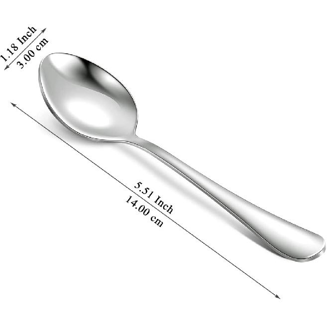 Kyraton 5.5" Mini Coffee Spoons - Stainless Steel, Set of 6 for Parties & Weddings