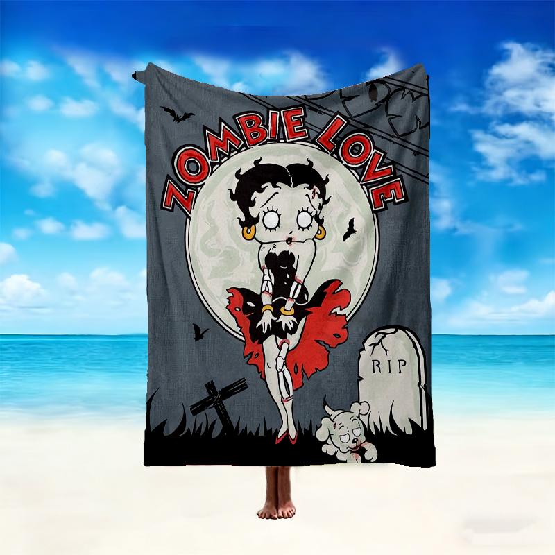 1pc Easy-Care Betty Boop Blanket, Perfect for Couch, Bed, Home, Travel & More, Warm & Durable Printed Blanket