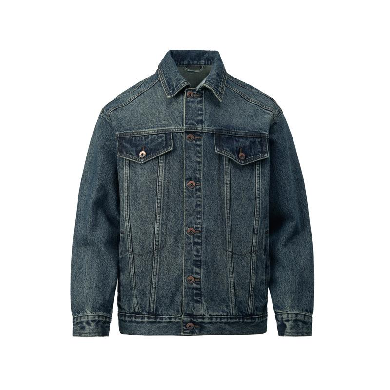 Американская ретро-тяжелая локомотивная джинсовая куртка мужская модная брендовая грубая — фото 5