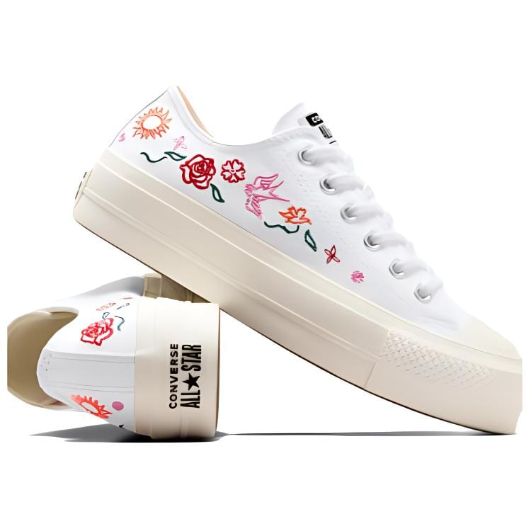 Chuck Taylor All Star Donna Converse Piattaforma Rialzata Low 'Ricamo Estivo' Donna A10822C