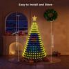 2.1m/6.9ft Christmas Tree String Lights with Star 400LEDs String Lights DIY Text Pattern APP Remote Indoor Outdoor Decor